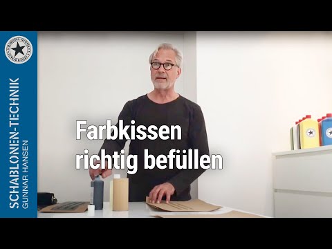 Das Farbkissen für perfekte Signierungen von Logoschablonen und Textschablonen richtig befüllen