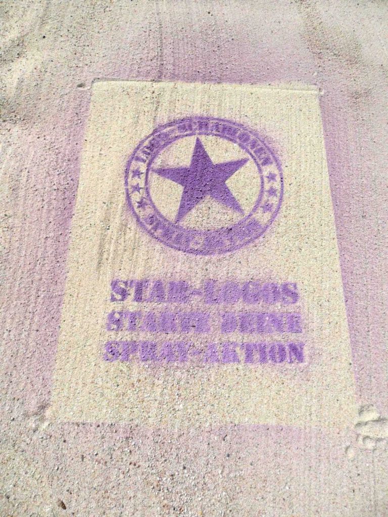 Kreidespray-Aktion am Strand: