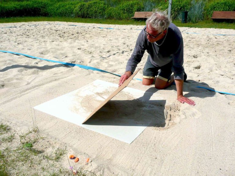 Kreidespray-Aktion am Strand: