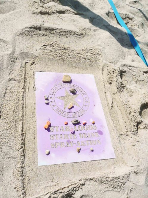 Kreidespray-Aktion am Strand: