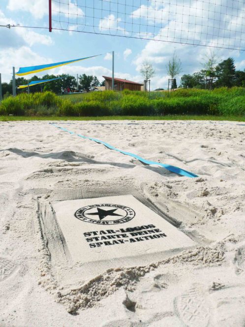 Kreidespray-Aktion am Strand: