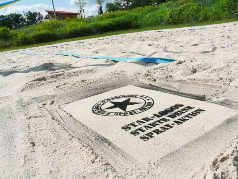 Kreidespray-Aktion am Strand:
