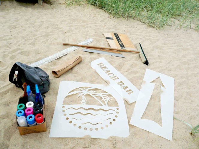 Kreidespray-Aktion am Strand Das Material