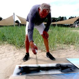 Kreidespray-Aktion am Strand: 