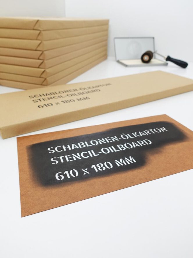 Textschablonen Ölkarton