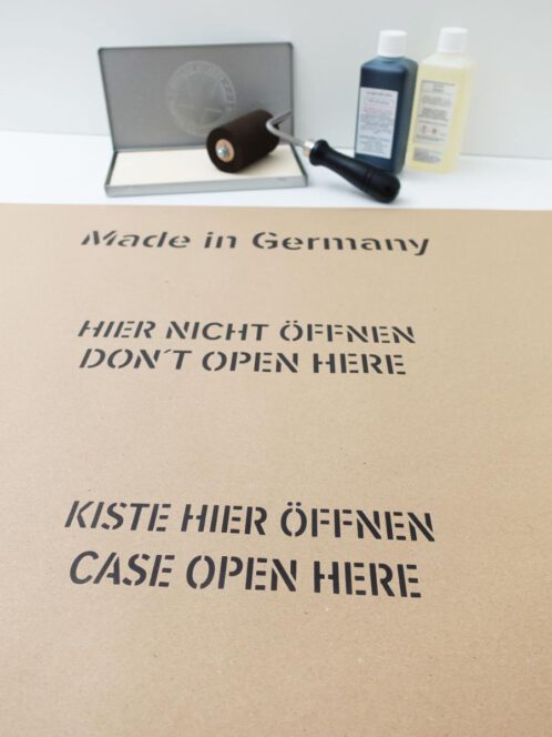 Textschablonen mit Signierroller