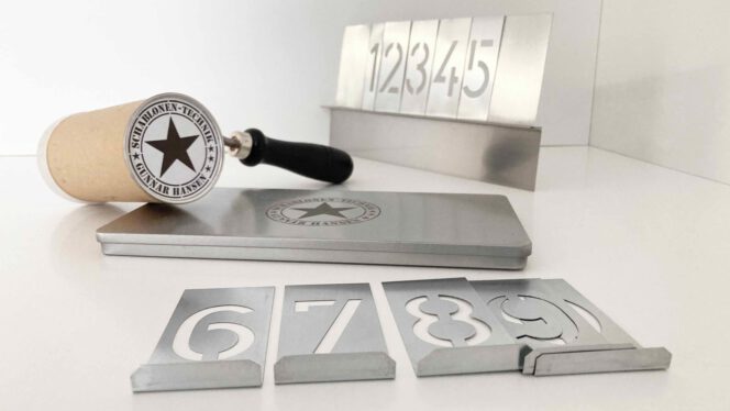 Signierroller, Farbkissen, Stencil-Schiene, Ziffernsatz-R10