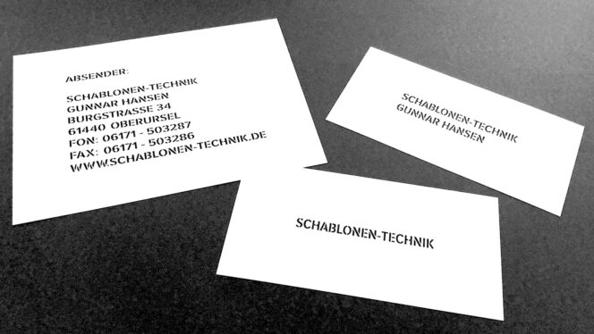 Textschablonen mit Adressen